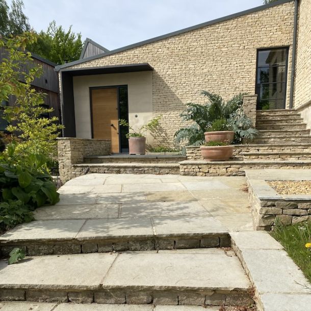 Cotswold stone walling and landscaping work in Stroud